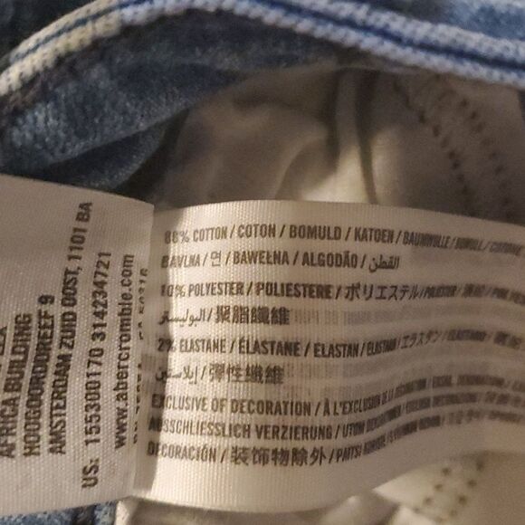 Abercrombie & Fitch jeans women's size 2L Harper super skinny blue distr… - Picture 10 of 16